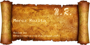 Mercz Rozita névjegykártya